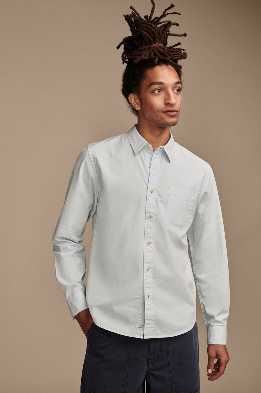 poplin one pocket long sleeve shirt